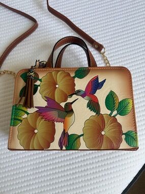 Floral Hummingbird Crossbody Bag